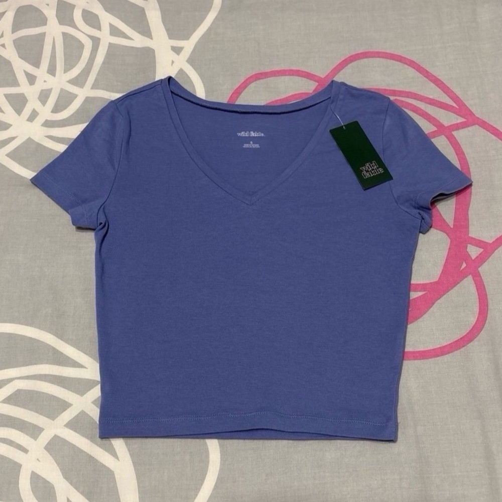 Wild Fable Purple V-Neck Crop Top